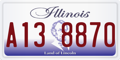 IL license plate A138870