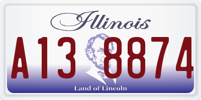IL license plate A138874