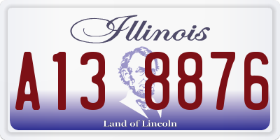IL license plate A138876