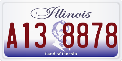 IL license plate A138878