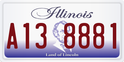 IL license plate A138881