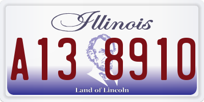 IL license plate A138910