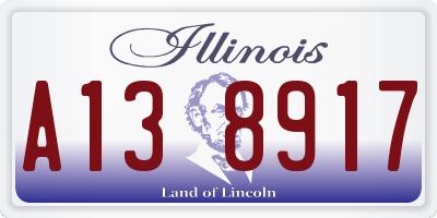 IL license plate A138917
