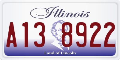 IL license plate A138922