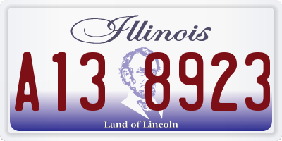 IL license plate A138923