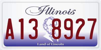 IL license plate A138927