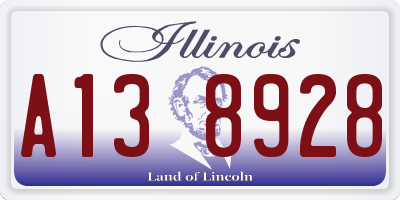 IL license plate A138928
