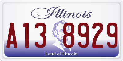 IL license plate A138929