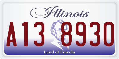 IL license plate A138930