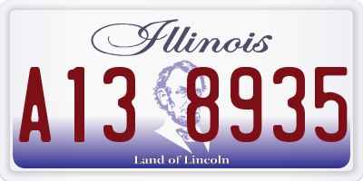 IL license plate A138935