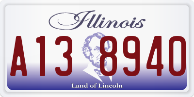 IL license plate A138940