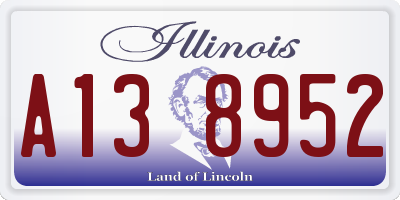 IL license plate A138952