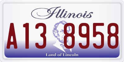 IL license plate A138958