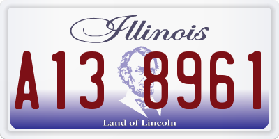 IL license plate A138961