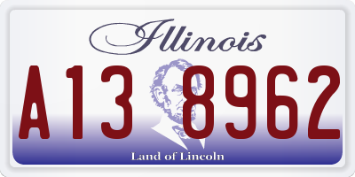 IL license plate A138962