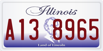 IL license plate A138965