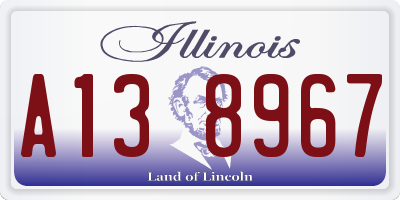 IL license plate A138967