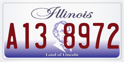 IL license plate A138972