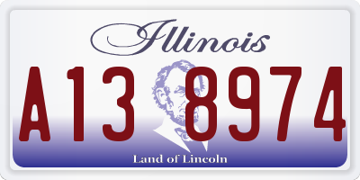 IL license plate A138974