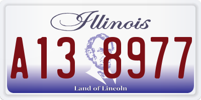 IL license plate A138977