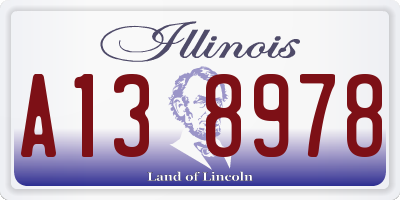 IL license plate A138978