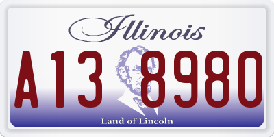 IL license plate A138980