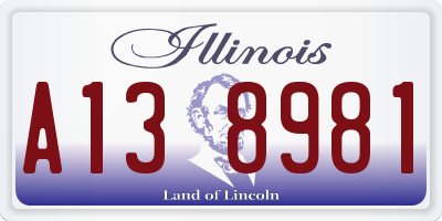 IL license plate A138981