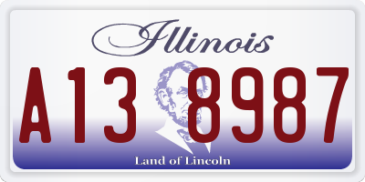 IL license plate A138987