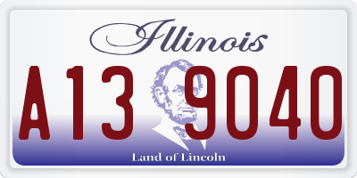 IL license plate A139040