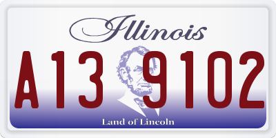 IL license plate A139102