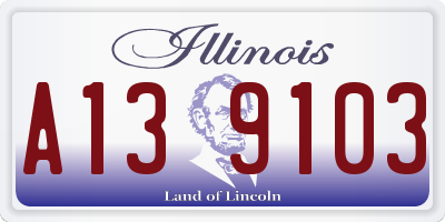 IL license plate A139103
