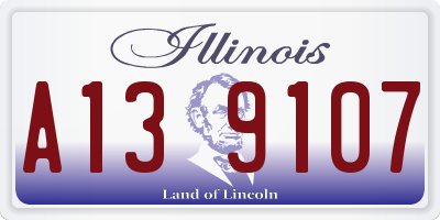 IL license plate A139107