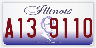 IL license plate A139110