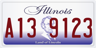 IL license plate A139123