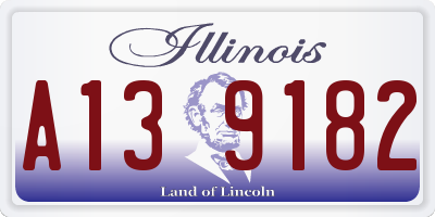 IL license plate A139182