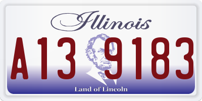 IL license plate A139183