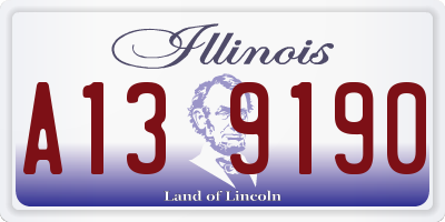IL license plate A139190