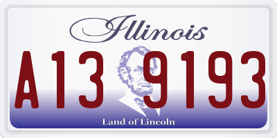 IL license plate A139193