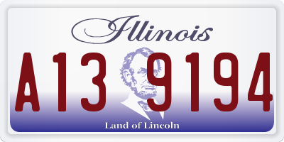 IL license plate A139194