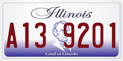 IL license plate A139201