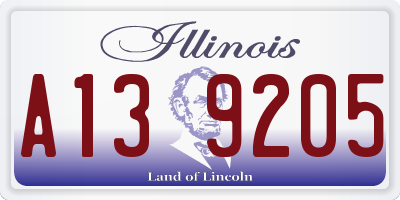IL license plate A139205