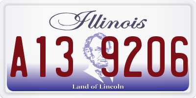 IL license plate A139206