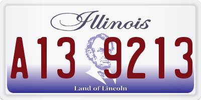 IL license plate A139213
