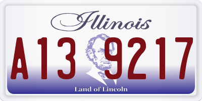 IL license plate A139217