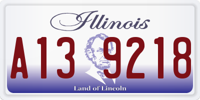 IL license plate A139218