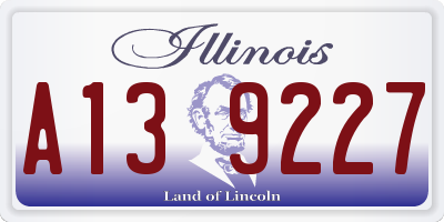 IL license plate A139227