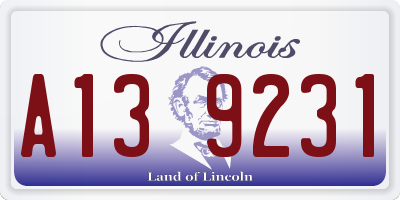 IL license plate A139231