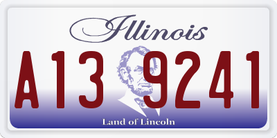 IL license plate A139241
