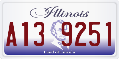 IL license plate A139251