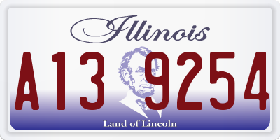 IL license plate A139254
